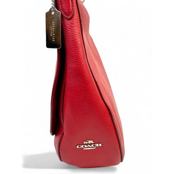 Coach Vintage Elle Red Pebbled Leather Hobo Bag - Picture 5 of 16